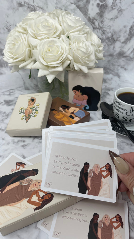 This set of 52 deck cards is the perfect way to stay positive and motivated. With 4 different decks each featuring encouraging and uplifting thoughts. Each card is designed to inspire and remind you of your worth and potential. The cards are also a great way to start writing in your journal or pass on to someone who could use encouragement.